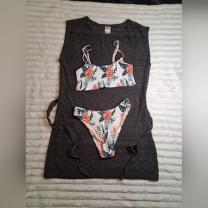 BUNDLE MERONA MESH SMALL & MOSMANN AUSTRALIA Floral Bikini with Peach Accents